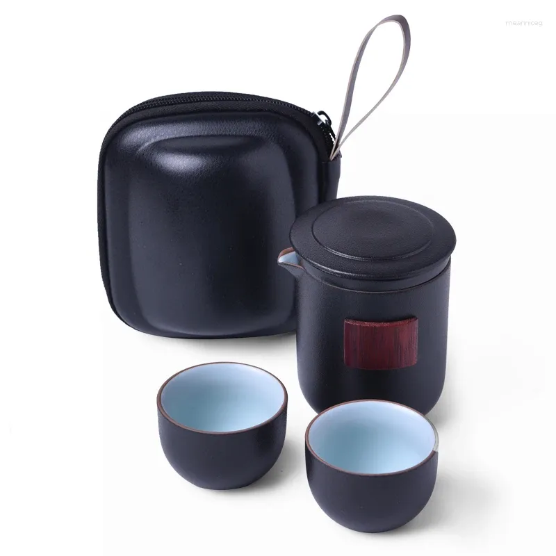 Services à thé Service à thé de voyage pour une seule personne, une casserole ou deux tasses, quatre sacs portables, Vibrato de style japonais.