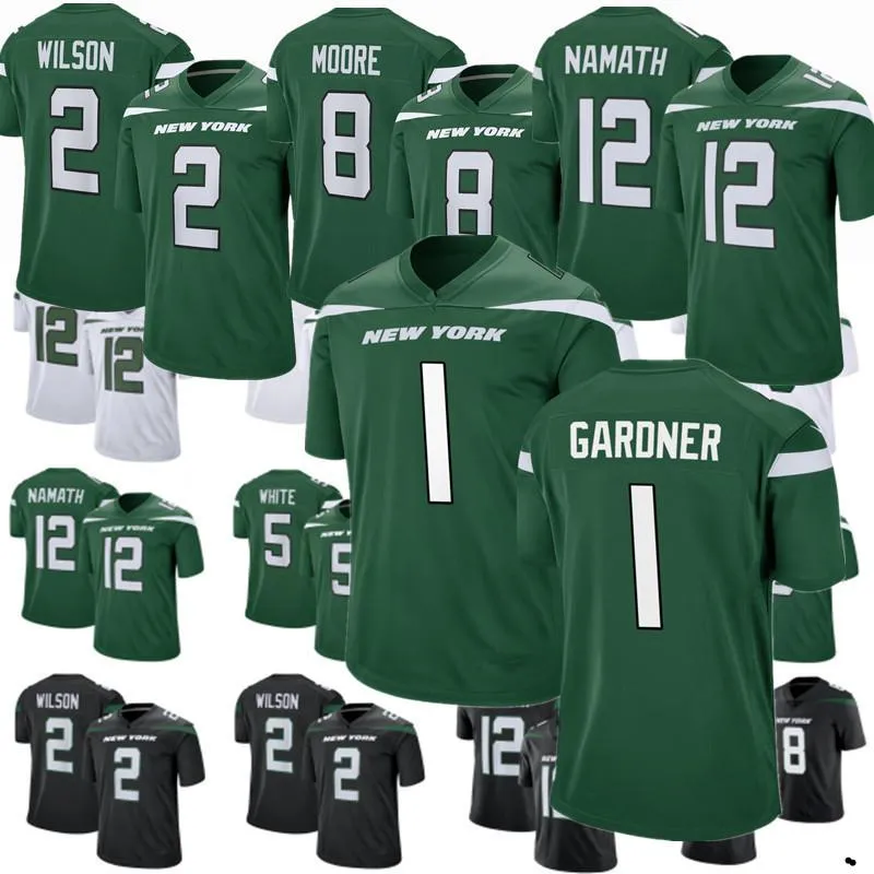 Custom Rodgers 12 Aaron Jersey 남성 여성 청소년 Ahmad 소스 가드너 2 Zach Garrett Wilson Breece Hall Elijah Moore Allen Lazard