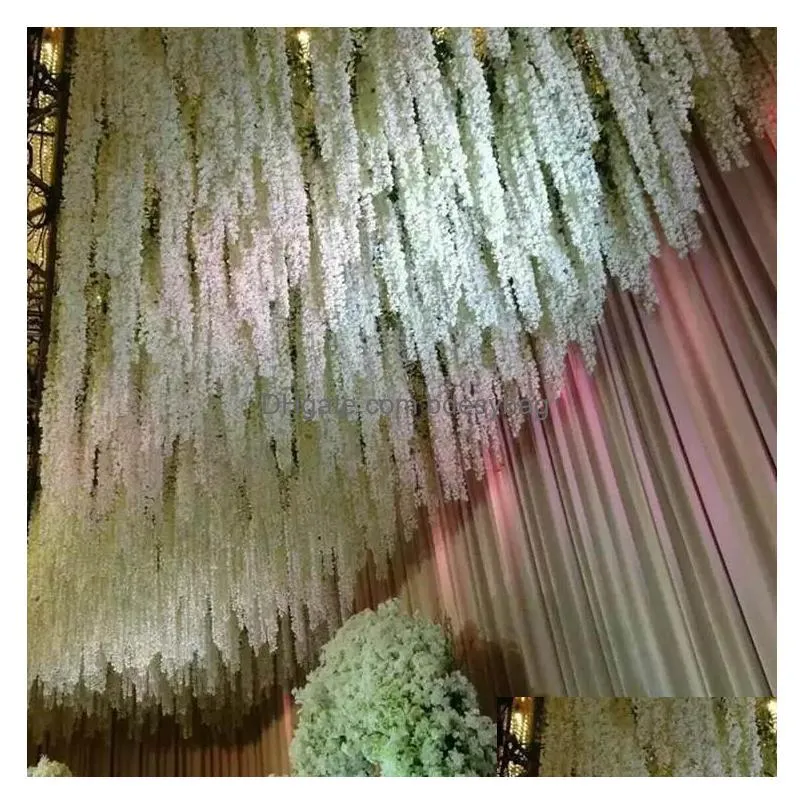 new hydrangea simulation rattan festival hanging wisteria flower string wedding decoration arrangement