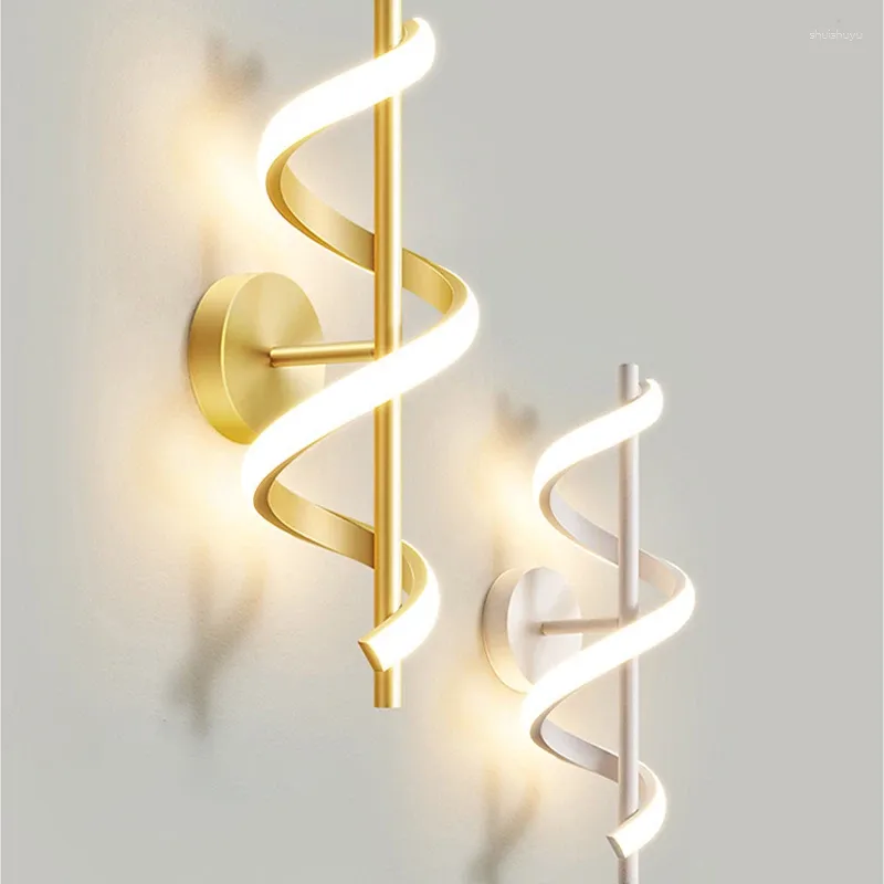 Wall Lamp Nordic LED Home Indoor Lighting Bedside Living Room Corridor Decoration Sconce Lights S Type Hallway Lamps