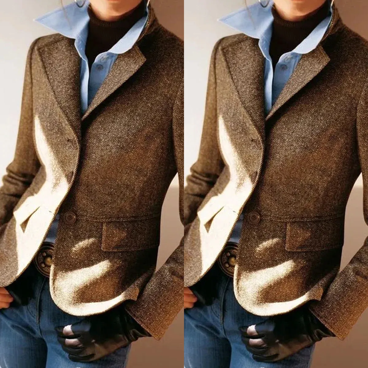 Winter Damen Mantel Slim Fit Wollblazer Top Damen Party Mode Maßgeschneiderte Outfits Eine Jacke