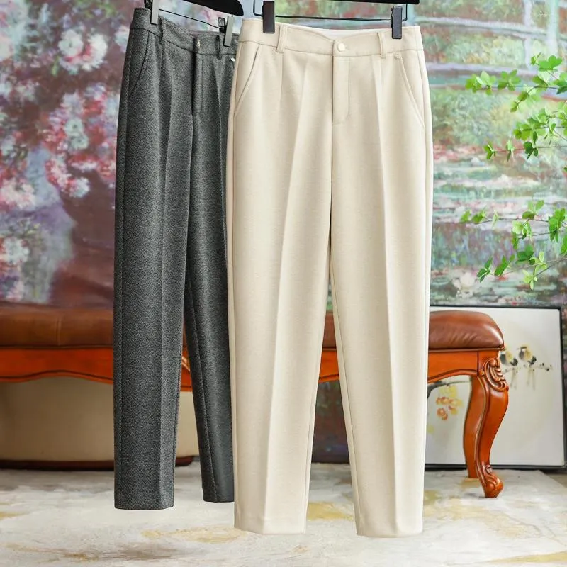 Pantalon taille haute pour femmes, petit costume doux pour la peau, couleur unie, élégant, pour les déplacements, Occasions formelles, mode polyvalente, 2023