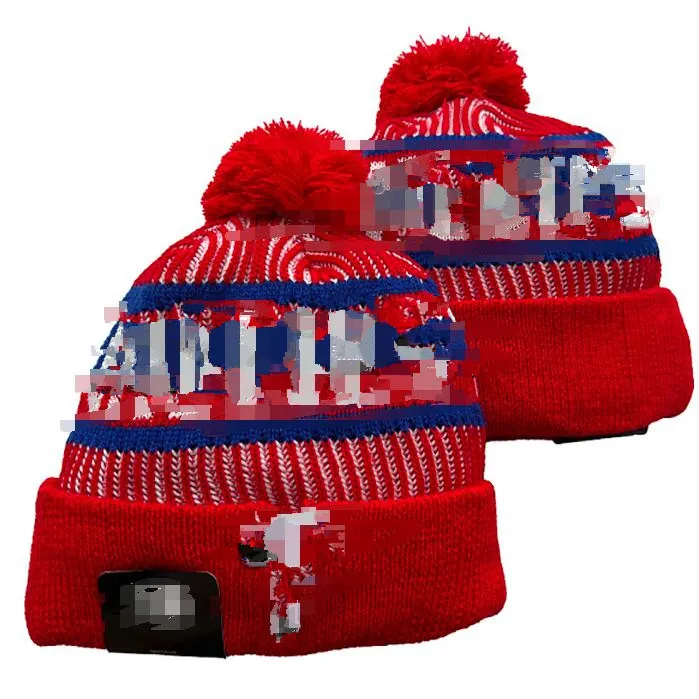 Phillies Bonnets Bobble Chapeaux Baseball Ball Caps 2023-24 Créateur de mode Chapeau de seau Chunky Knit Faux Pom Beanie Noël Sport Bonnet en tricot A0