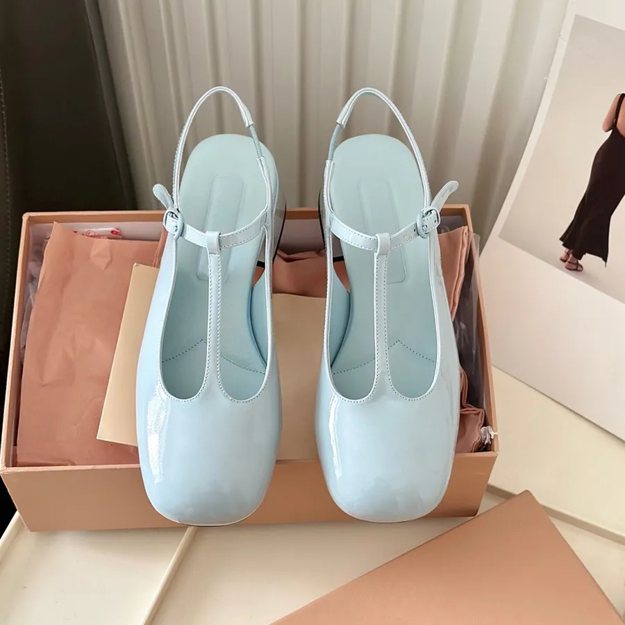 Wholesale Luxury Retro Cow Patent Leather Ballet Heels With Macaroon T Strap And Kitten Heel Mary Jane Stitching Pumps And Slingback Mary Jane Sandals At Only 73.87 DHgate.Com