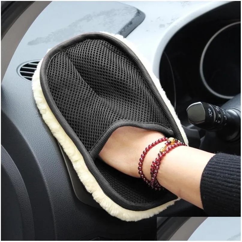 Cleaning Gloves Car Styling Wool Soft Washing Brush Motorcycle Washer Care Products Drop Delivery 202 Dhyfr