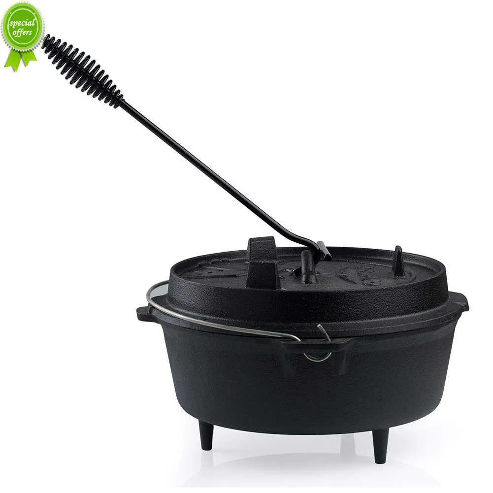 Lève-pot à soupe en fonte européenne, ustensiles de cuisine antiadhésifs portables, Camping en plein air, Barbecue, levage de poids, outils de four hollandais