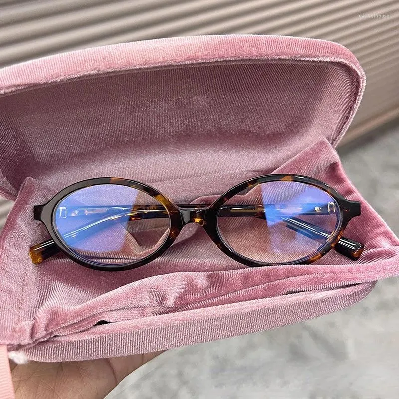 Sunglasses Oval Acetate Tortoise MU Women Fashion Uv400 Lady Outdoor Simple Black Optical Prescription Glasses