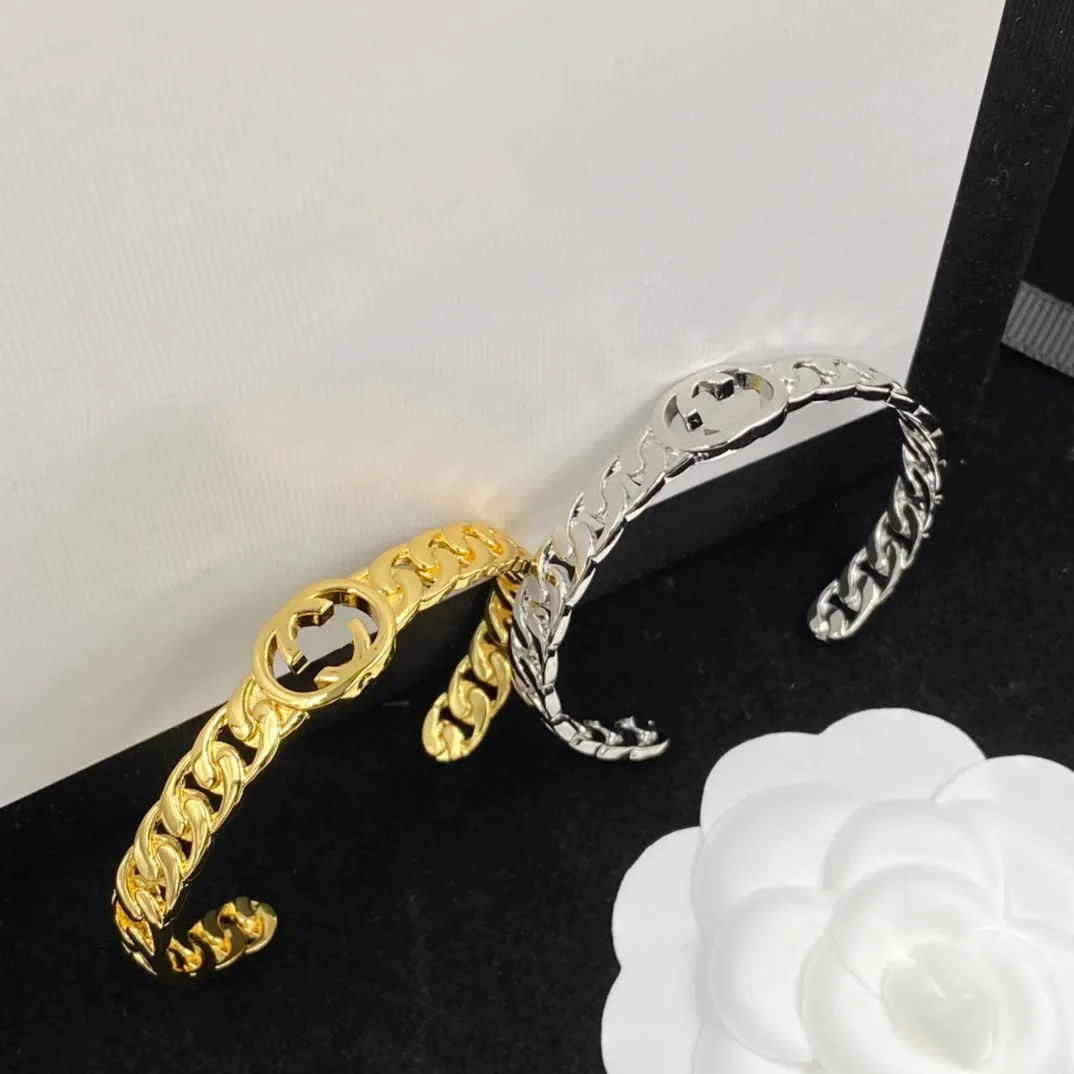 Bracciale di design in oro e argento Bracciale con polsino per gioielli di moda