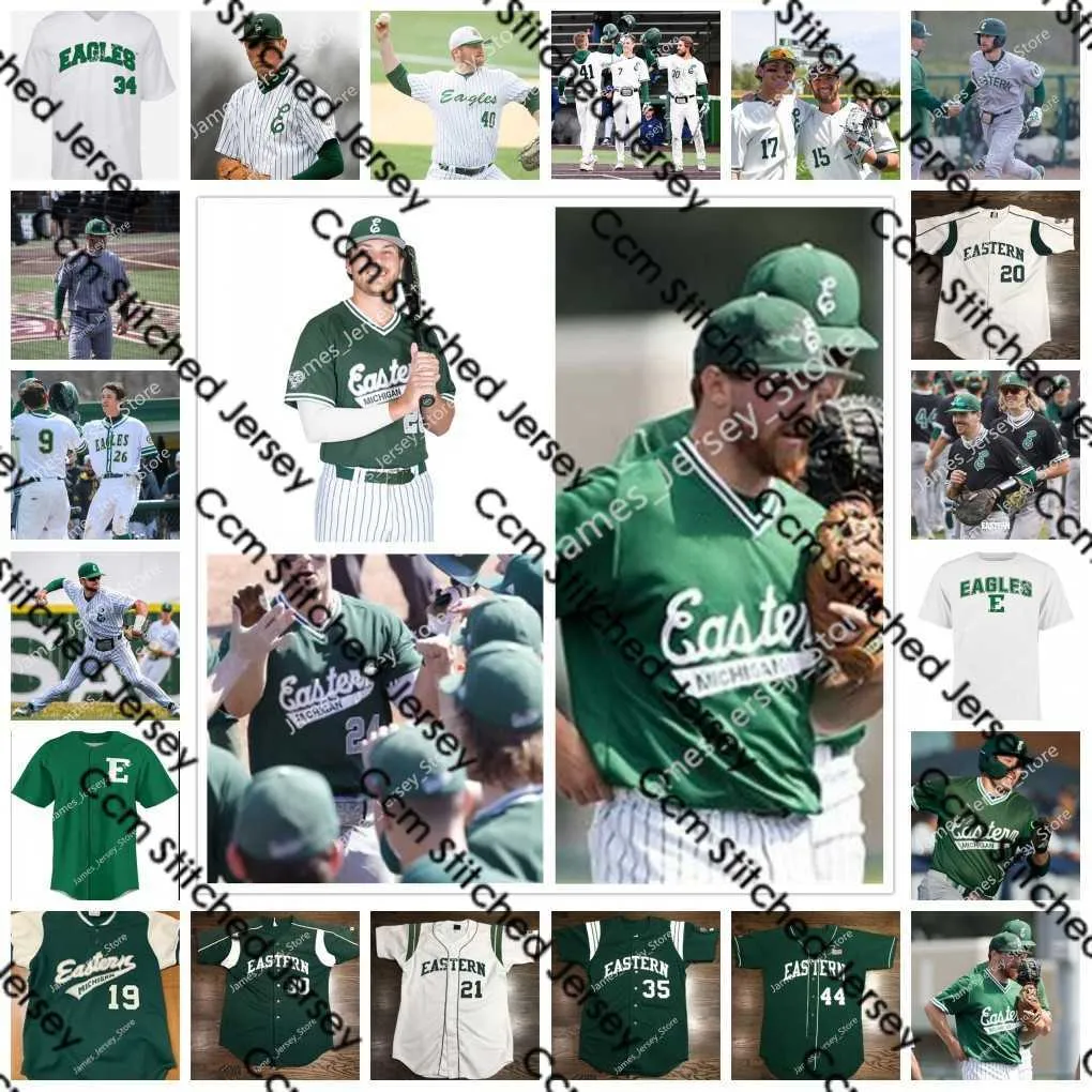 Eastern Michigan Eagles EMU Ed College Baseball Jersey 1 SHANE EASTER 2 EVAN SINES 3 COLTRANE RUBNER 4 GRANT REISING 5 GLENN MILLER 6 CAMERON WAGONER 7 LOGAN