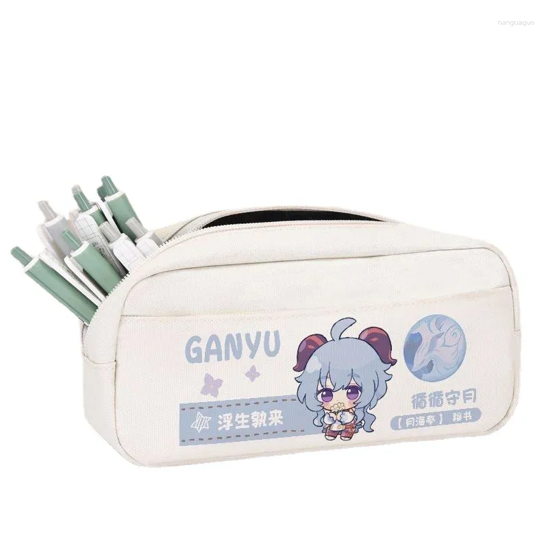 Wholesale Japanese Stationery Cute Pencil Case Genshin Impact Large