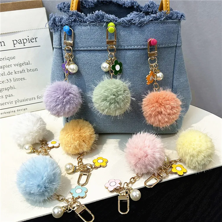 Fashion luxury jewelr key chain designer Plush Cartoon Keychain mobile phone Keychains portachiavi wholesale YSKK050