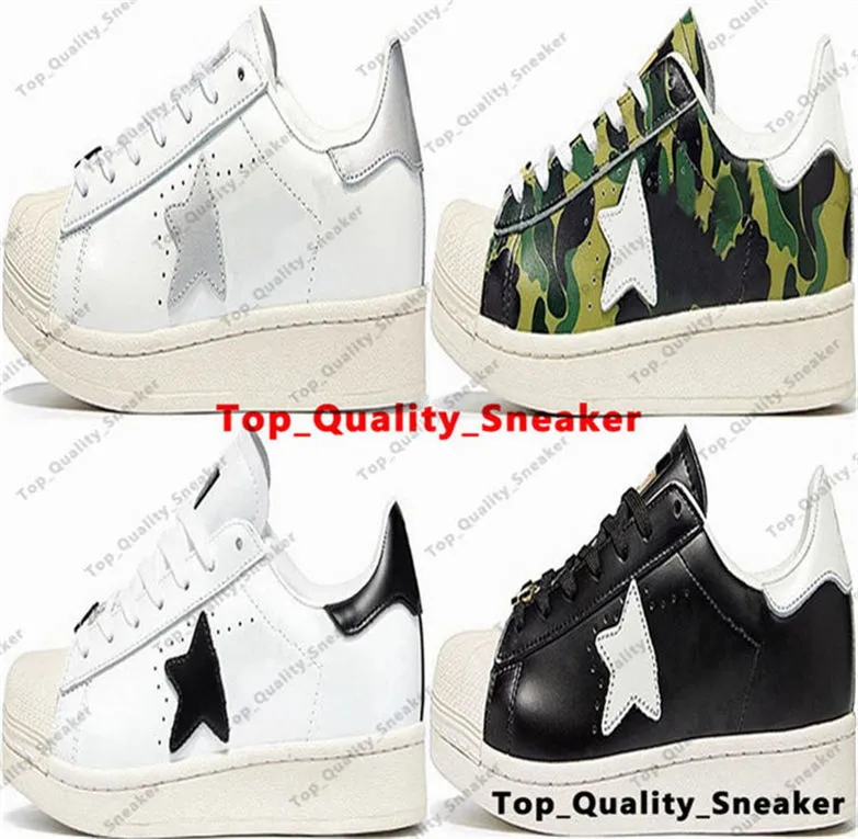 Baskets pour hommes Superstar 80s Casual Trainers Taille 12 Chaussures BapeSta Femmes Us12 Superstars Skate Eur 46 Designer Us 12 Big Size Platform ABC Camo Vert Noir Blanc Or