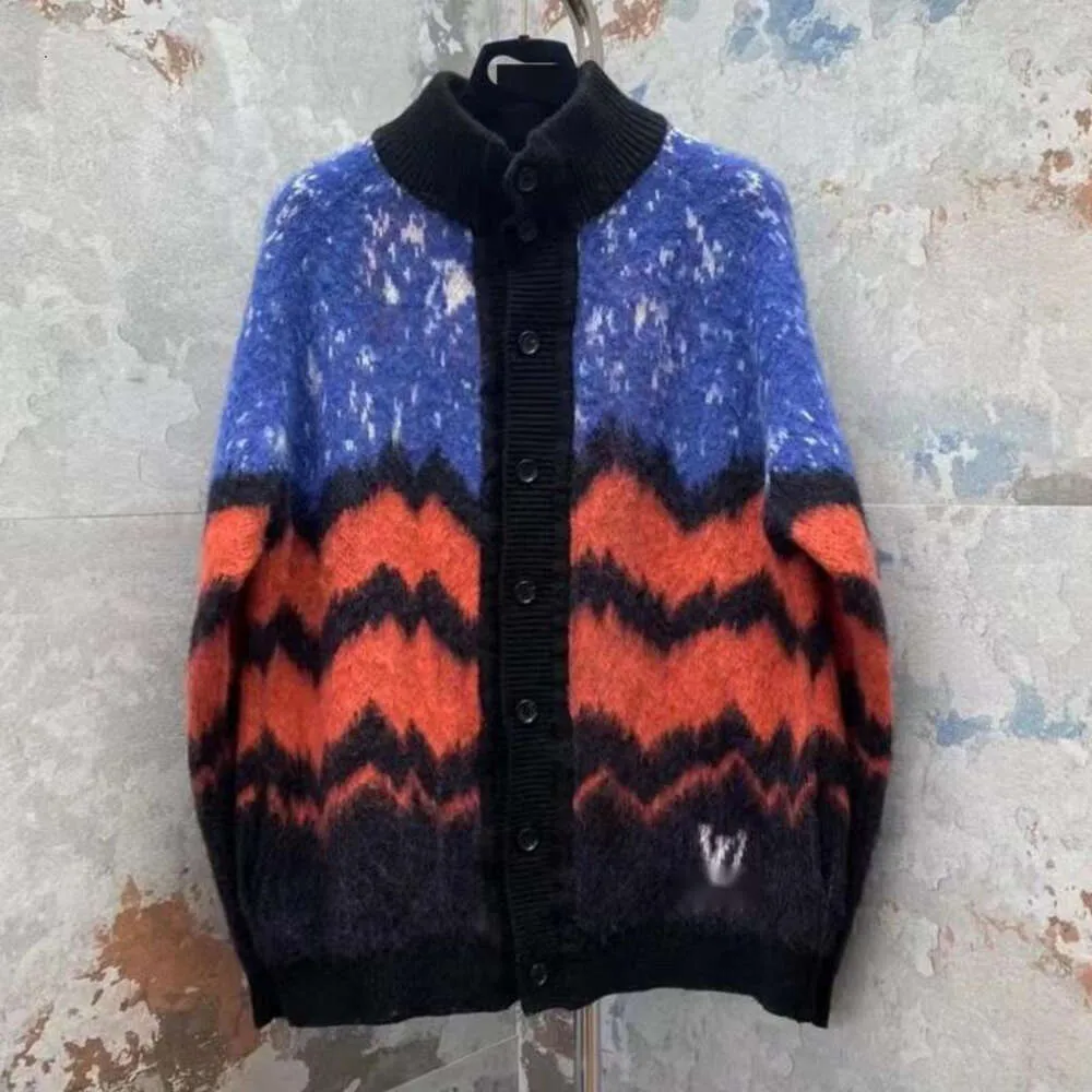 Luxury knitted cardigan men women wool sweaters 1V designer sweater mohair V-neck jacket men's winter knitwear