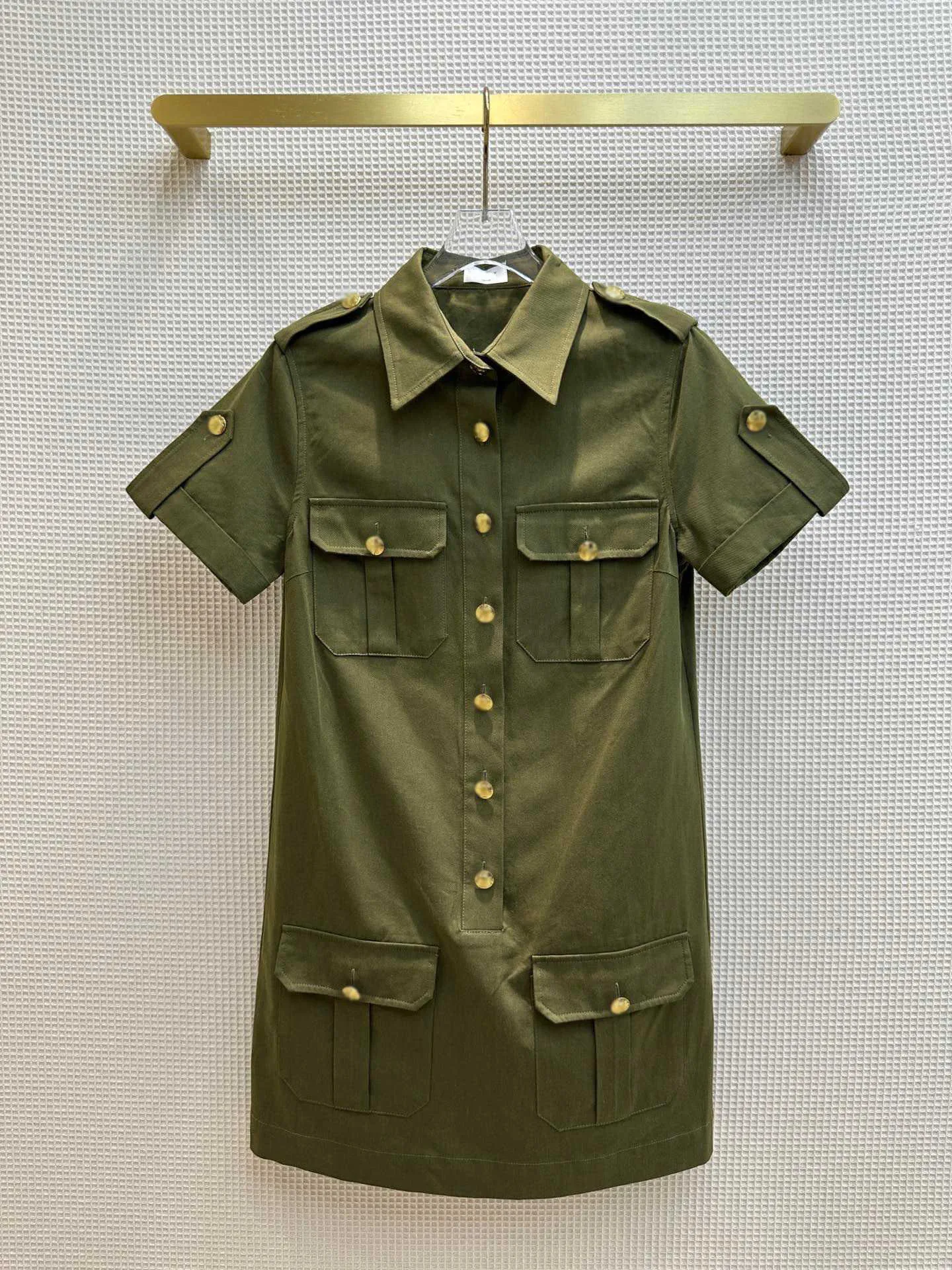 Olive Green Military Style Cap Sleeve Dress With... From Fashionworldd,  $40.6 In Bulk | DHgate.Com
