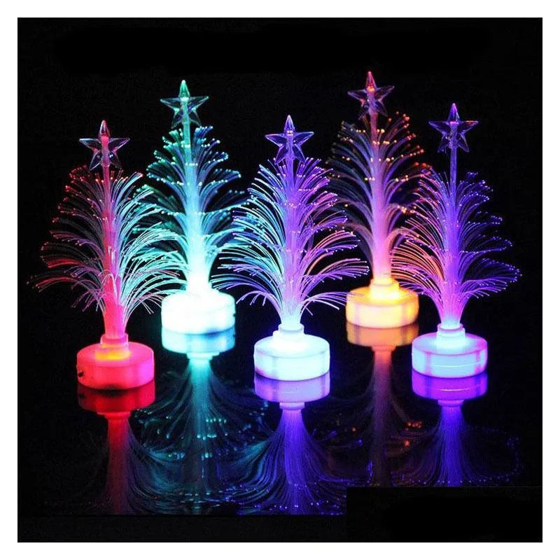 Faveur de fête Led arbre à fibres optiques de noël couleur changeante arbre de noël cadeau de noël décoration de la maison goutte Dhbz1