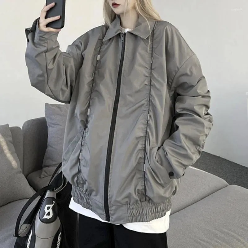 Damesjassen Vintage Japanse mode Oversized jas Dames Rits Outdoor Harajuku Jaren 2000 Esthetische honkbal Vrouw