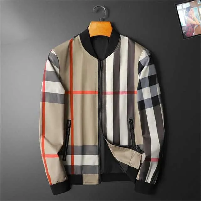 Mensjackor Designer Mens Jacket Coat Autumn and Winter New Knitwear Hemisphere Collar Plaid Mittad tröja Cardigan Fashion Size M-3XL