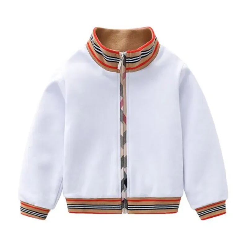 Hotsell 2021 Neue Frühling und Herbst Kinder pullover strickjacke Kleidung Jungen Mädchen Weiß Langarm Gestreiften Windjacke Jacke Mantel