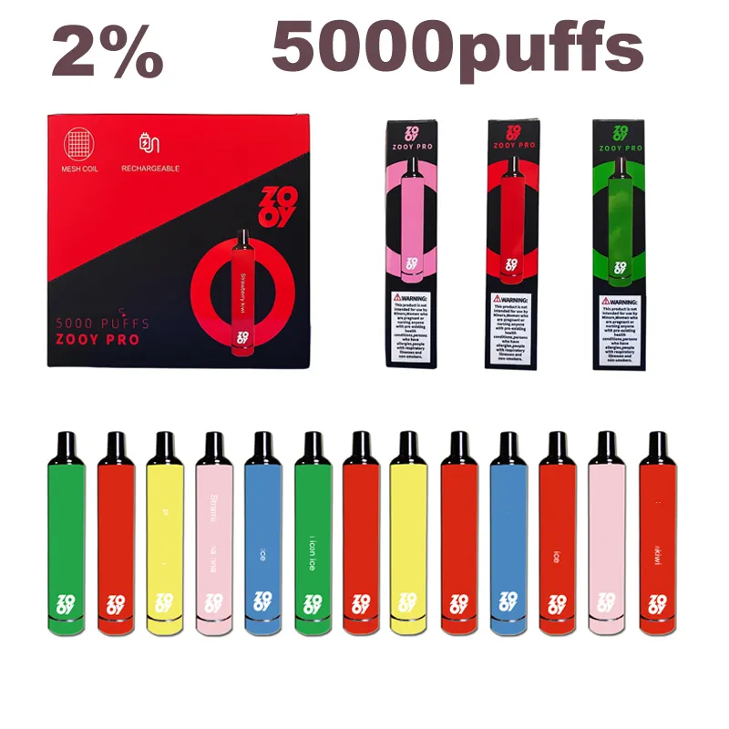 Zooy Bar BC5000 Puff 5000 Cadros de vape desechables Cigarrillos electrónicos con 650 mAh Batería recargable de 13 ml de carros prefellados de malla 2% 5% enviado dentro de las 24 horas