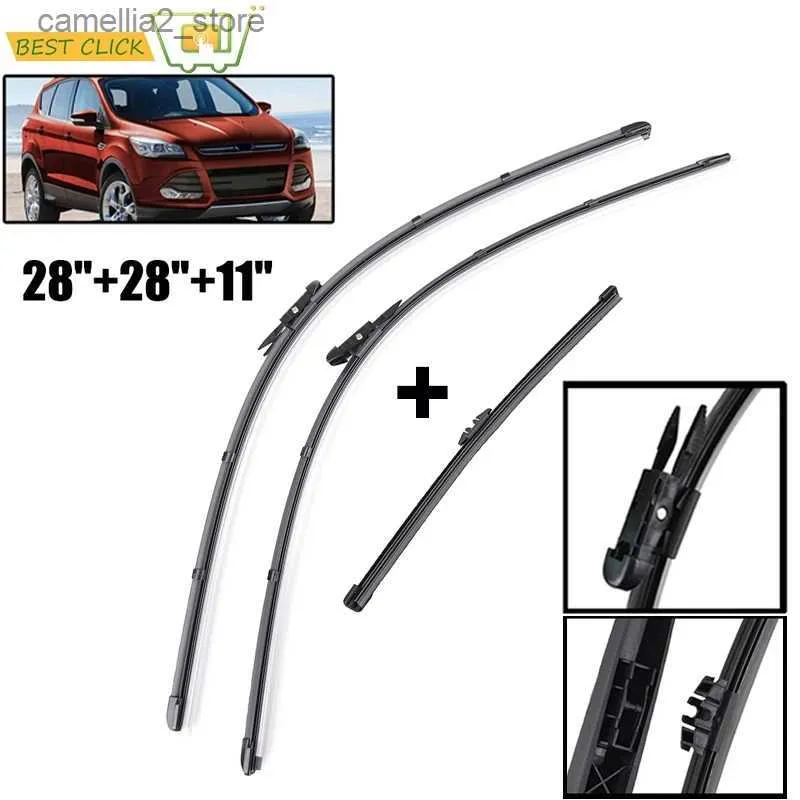 フロントガラスワイパーカーフロントガラスワイパーブレード2013-2017 Ford Kuga Escape Front Rear Window Wiper Blade 2015 2015 2016 Q231107