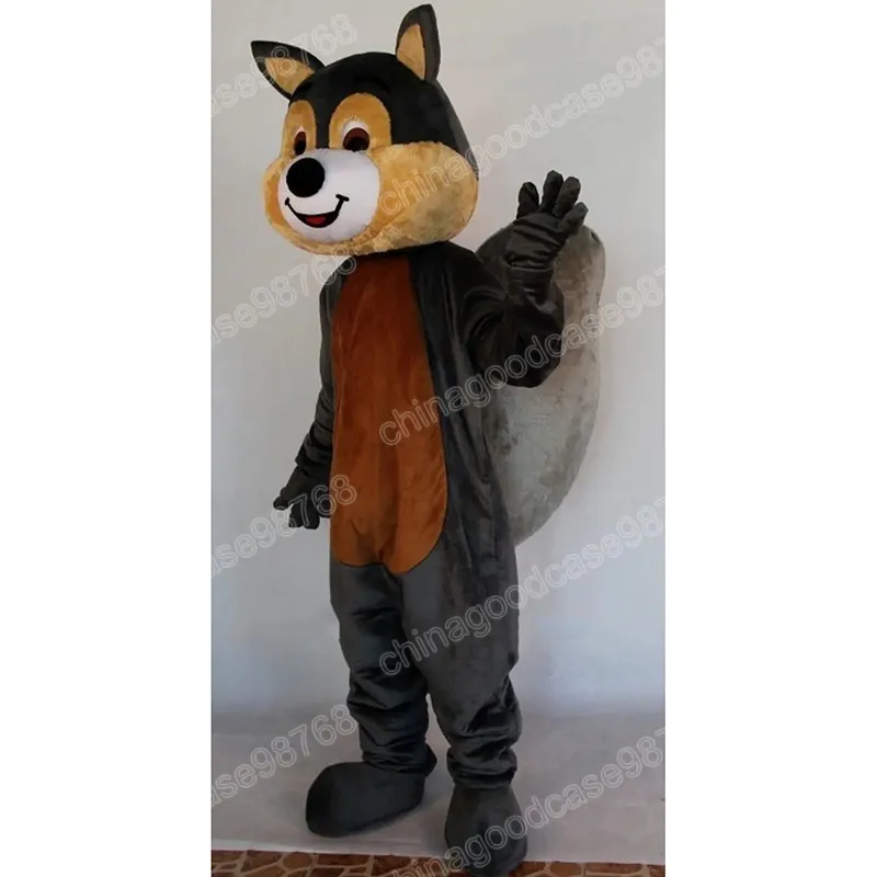 Desempenho cinza esquilo mascote traje de alta qualidade natal halloween fantasia vestido de desenho animado personagem roupa terno carnaval unisex outfit