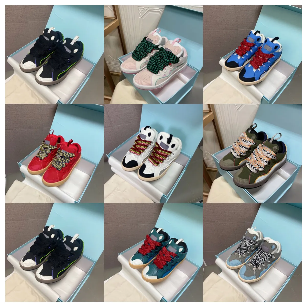 Chaussures de créateurs Chaussures décontractées Baskets Mode Cuir Curb Baskets Paires Hommes Femmes À Lacets Extraordinaire Caoutchouc Nappa Femmes Chaussures Habillées Baskets Lavin Plateforme