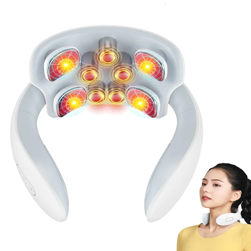 Back Massager Intelligent Back and Neck Massager Tool Shoulder Massager Cervical Vertebra Healthcare Vibrator Heat Relieve Pain Muskler 230406