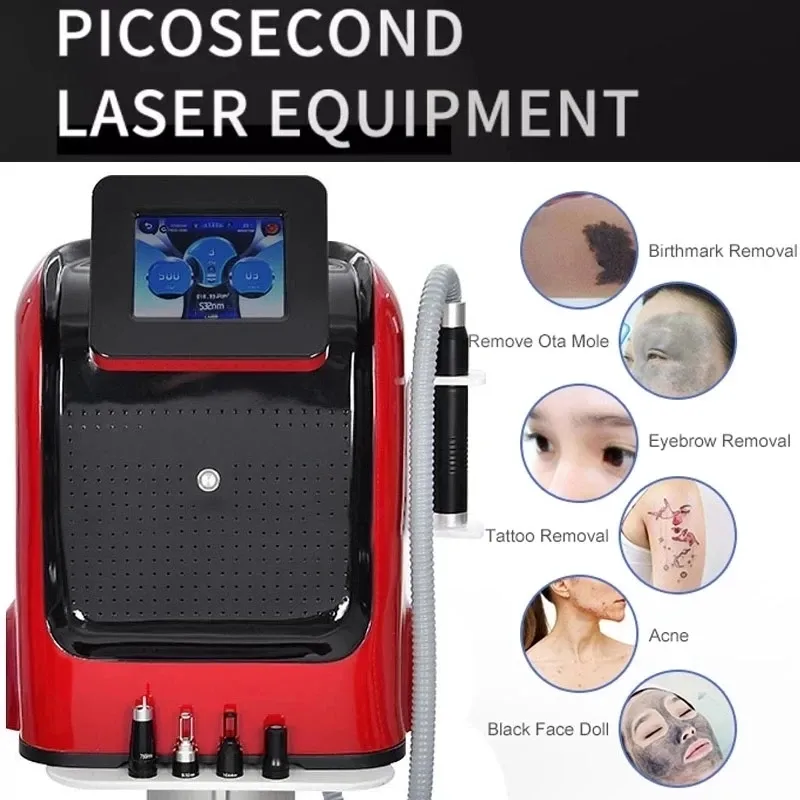Dispositif de lavage des sourcils au Laser Nd Yag à commutation Q picoseconde 1064nm 755nm 532nm Pico Laser Machine à éplucher la peau au carbone
