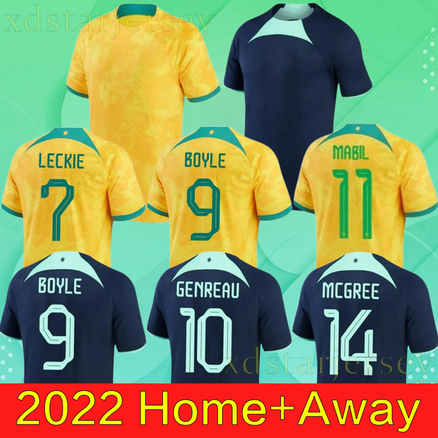 2022 2023 Australia Soccer Jerseys Home And Away Football Shirt Men Set