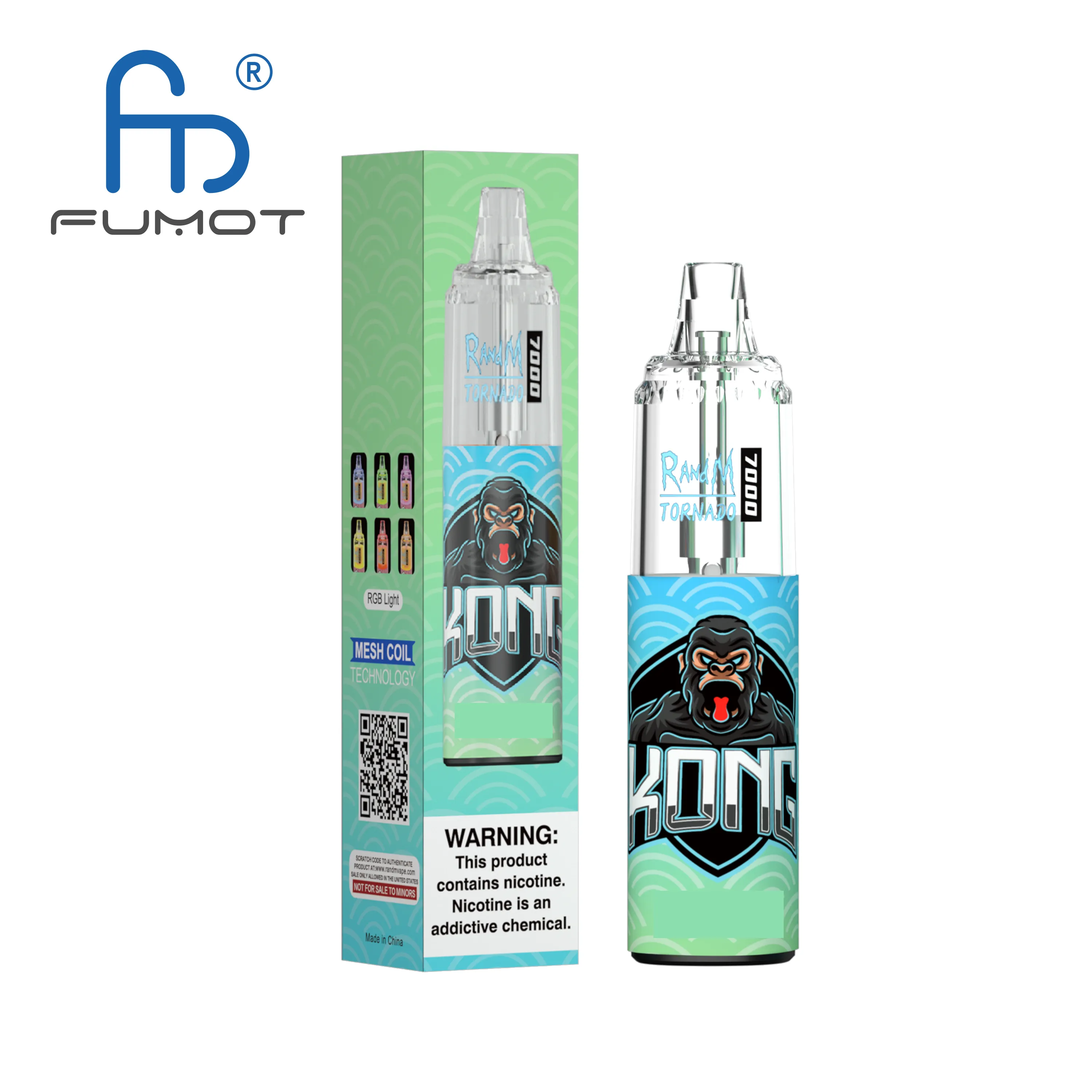 Fumot Randm Tornado 7000 Einweg-E-Zigarette Mesh Coil R und M 7000 Puffs Großhandel Vape