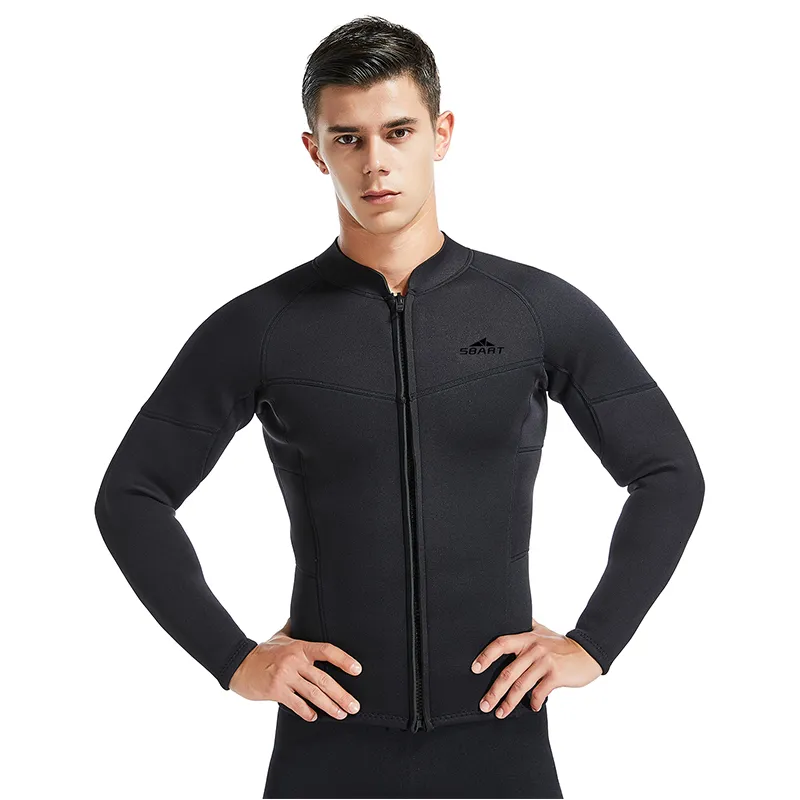 Шуфуты Drysuits Diving Soirt 3 мм дайвинговый пиджак мужская неопреновая резиновая куртка для дайвинга для серф -костюма передняя молния 230406