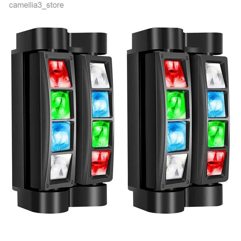 Moving Head Lights Mini Spider Stage Led-licht Moving Head Light 8 * 3W RGBW-licht voor DJ Light Mobiele optredens Kerstmis Verjaardagsfeestje Bar Club LM30A 2 stuks Q231107