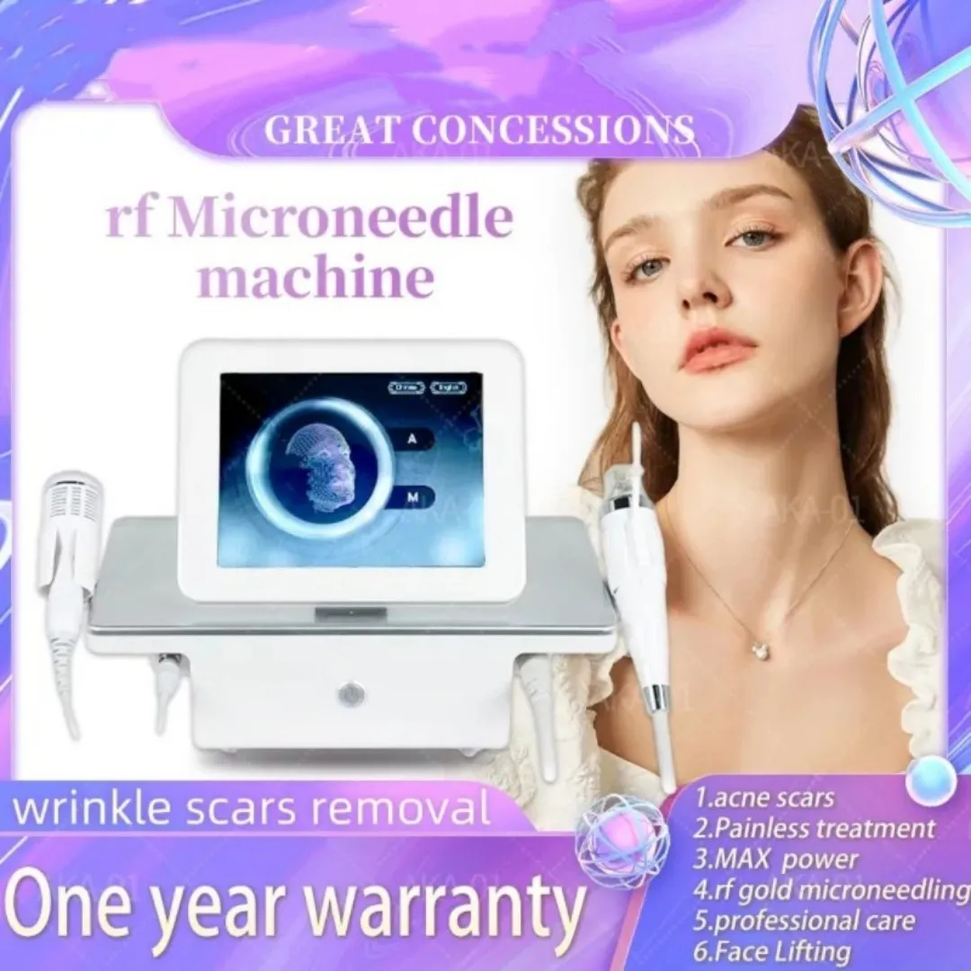 Portable 2in1 Microneedle RF fractionné froid marteau vergeture cicatrice acné supprimer visage lifting corps serrer la machine