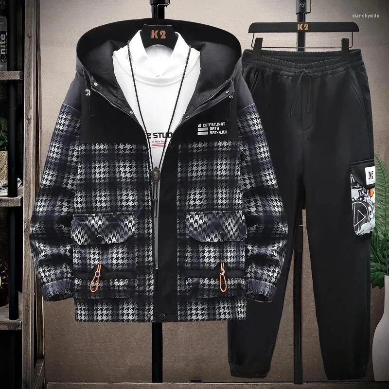 Tute da uomo Primavera Autunno Tuta da uomo Abbigliamento sportivo casual Giacche con cappuccio Pantaloni Set da 2 pezzi Tuta sportiva da corsa Hip Hop