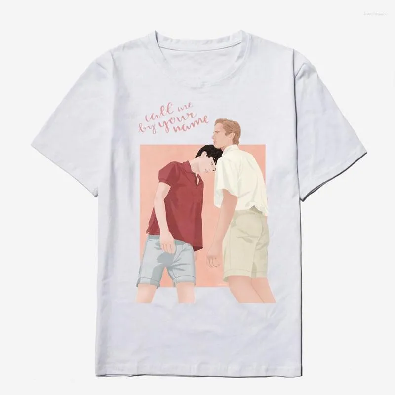 メンズTシャツはあなたの名前で私を呼んで私を呼びますメンズTシャツ夏のカジュアルファッションクールストリートウェアハラジュクヨーロッパスタイルコットンティーメン