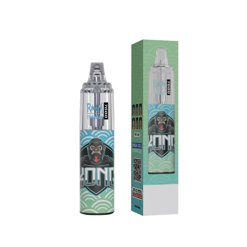 RandM tornado 7000 Fumot Original Vape with Mesh Coil R and M vape with colorful lights High Quality 0% 2% 5% Electronic Cigarette 56 Flavors