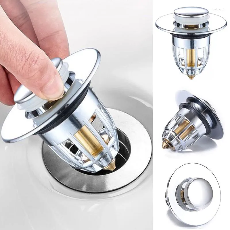 Bath Accessory Set Filter Hair Sink Strainer Drain Stopper -Up Bounce Core Basin Valve Catcher Shower Bathroom