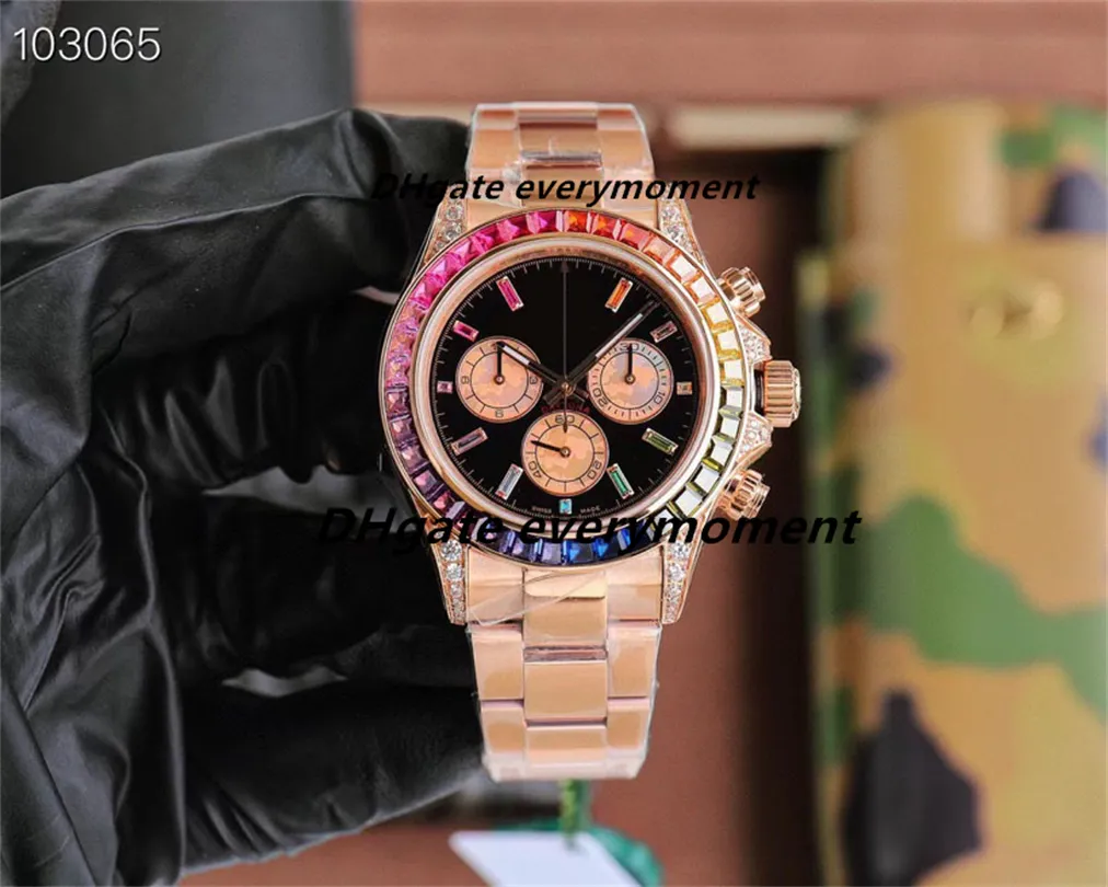 JHF Factory Men's Watches 116519 116518 Automatic Mechanical Time Code ETA7750 Movement Waterproof Watch Sapphire Ceramic Ring Rubber Band Luxury Wristwatch-1