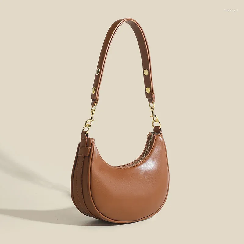 Вечерние сумки бренд женская сумочка дизайн ретро -подмышка для подмышки -выключение плеча Light Luxury Crescent Heddle