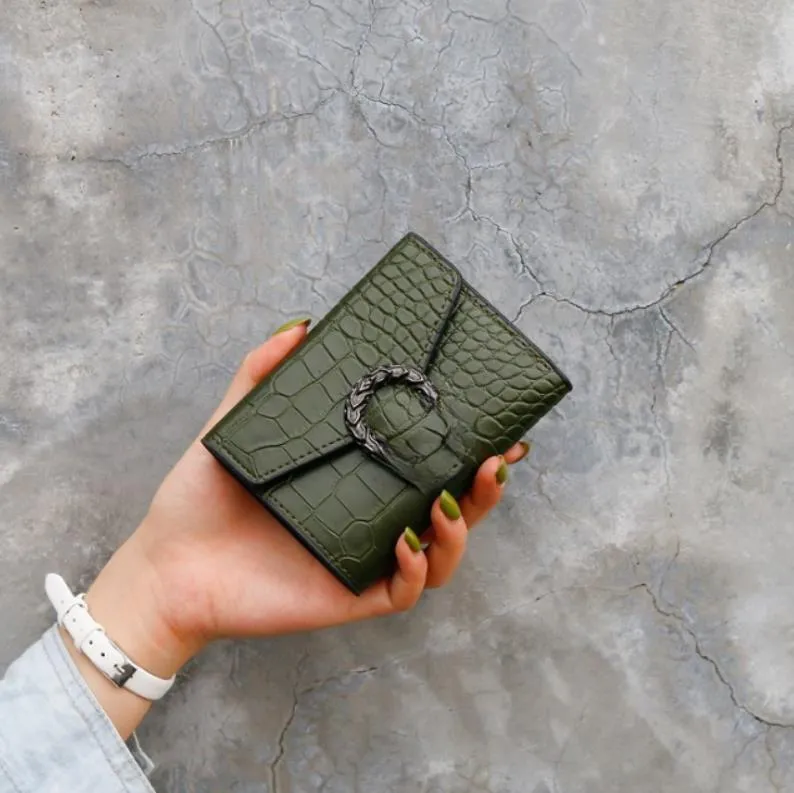 Quality Crocodile Pattern Simple Women's Short Wallet Women's Handbag Small Card Holder Wallets