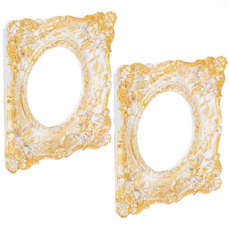 Frames 2 Pcs Gold Tiny Po Mini European Style Ornament Pictures Small Display