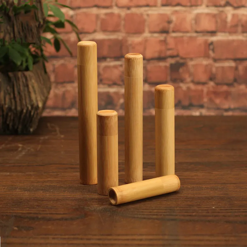 Bamboo Tea Canister Caddies Portable Sealed Teas Barrel Container Cylinder Tea Pot