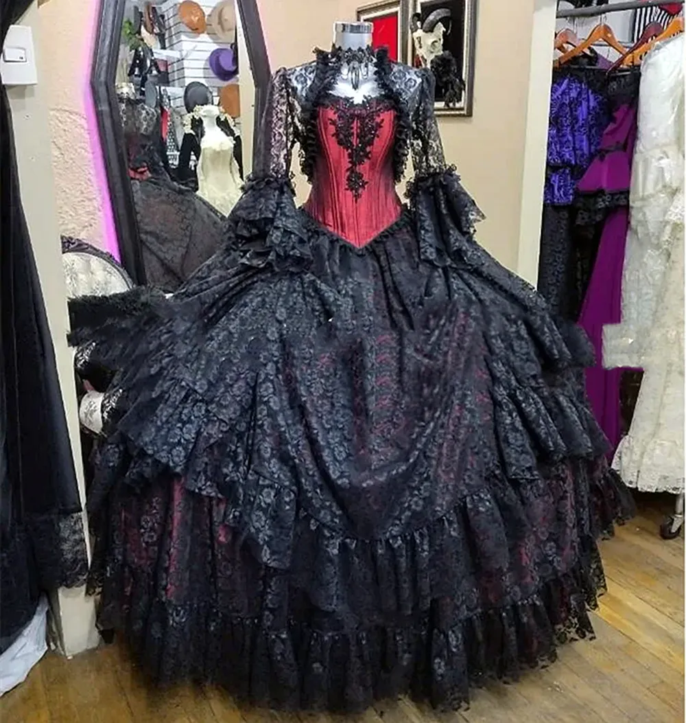 strapless open back dress Gothic Black Wedding Dresses Plus Size