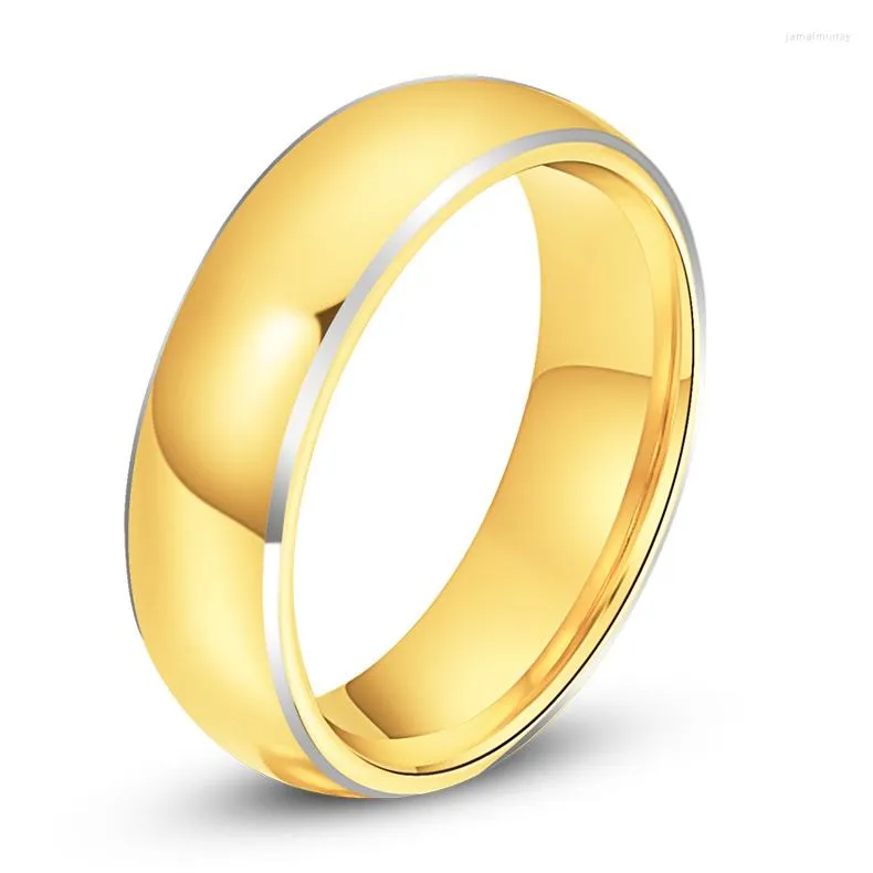 Bröllopsringar Brasil 8mm/6mm Volfram Carbide Gold Color Ring for Men and Women Band