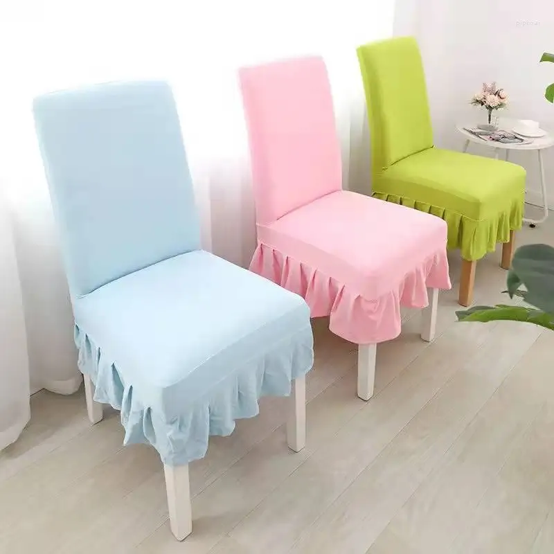 Housses de chaise, housse de jupe en soie de lait, élastique universelle pour la maison, une pièce