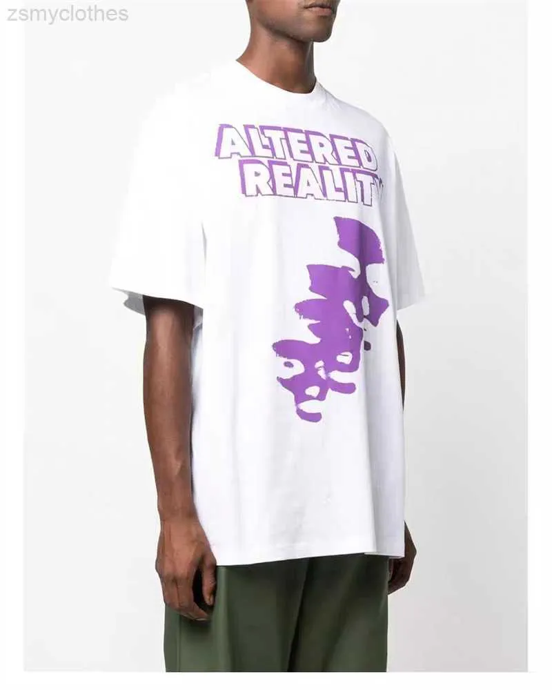 Męskie koszulki Raf Simons Spring/Summer Mirage nadruk okrągły bawełniana koszulka z krótkim rękawem Wysokiej jakości T-shirt