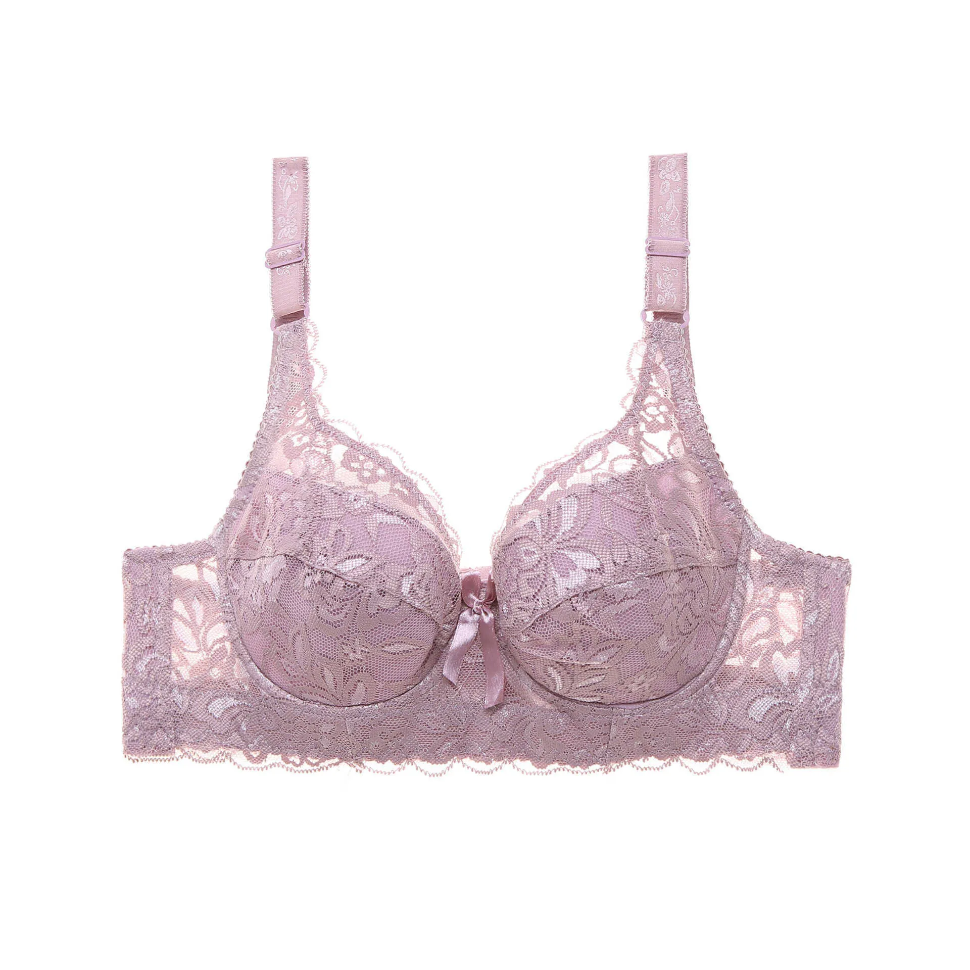 Thin Cotton Cup Large Size Double Breast Adjustable Bra Lace