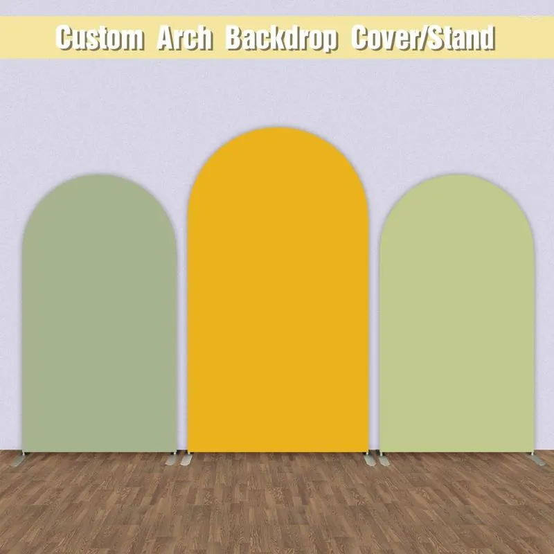 Party Decoration Custom Solid Color Green Yellow Arch Cover Backdrop and Stand Event Chiara Wall Po Booth Bakgrund