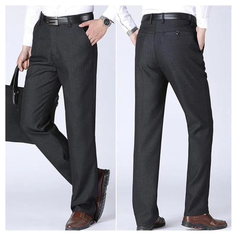 Trajes de hombre Pantalones casuales formales Pantalones de trabajo hasta el tobillo Corte 3D Ropa de trabajo de pierna recta masculina completa