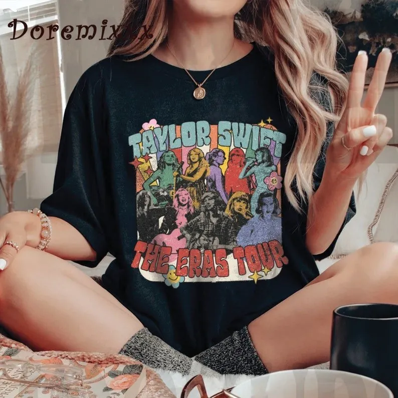 Kadın tişört retro y2k t gömlek yaz tişörtleri şık harajuku desen pamuk moda kısa kollu üstler tees 230407